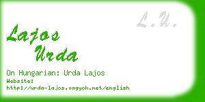 lajos urda business card